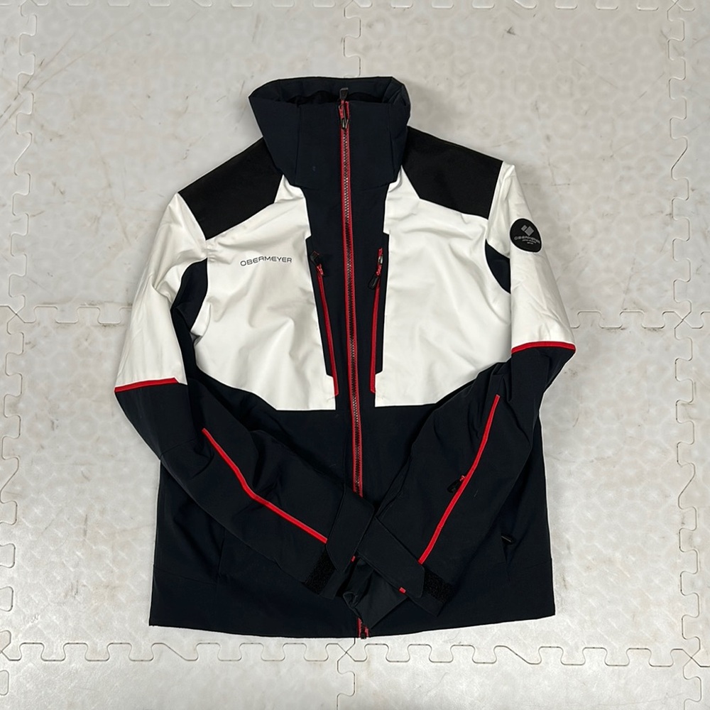 Obermeyer Black and White Ski Jacket with High Collar